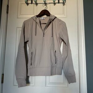 Athleta Light Taupe Moto Sweatshirt